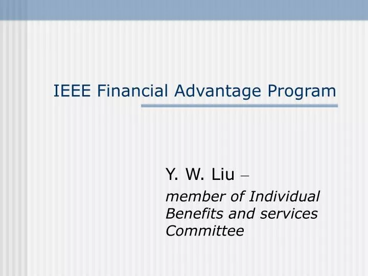 ieee financial advantage program