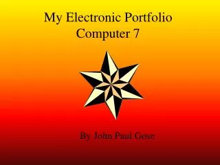 My Electronic Portfolio Computer 7