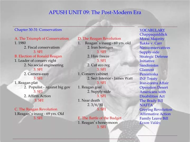 apush unit 09 the post modern era