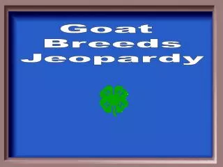 Goat Breeds Jeopardy