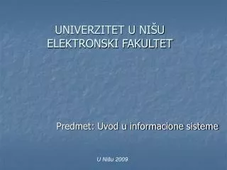 univerzitet u ni u elektronski fakultet