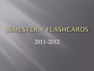 Semester 1 Flashcards