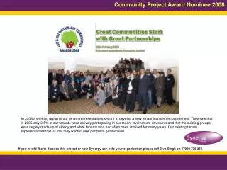 Community Project Award Nominee 2008