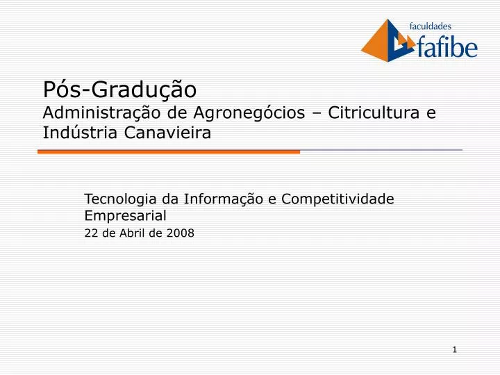 p s gradu o administra o de agroneg cios citricultura e ind stria canavieira