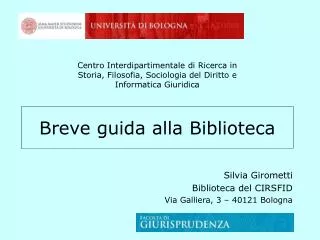 breve guida alla biblioteca