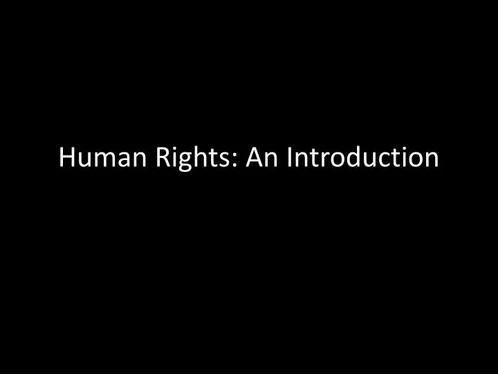human rights an introduction