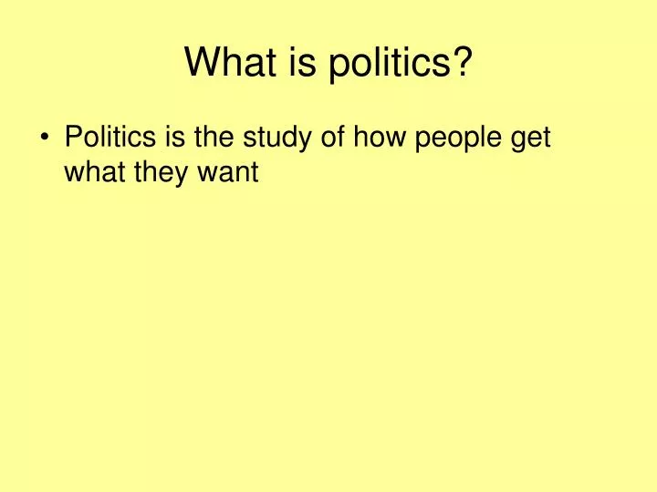 what is politics