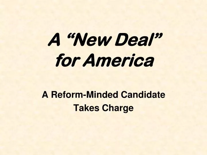 a new deal for america