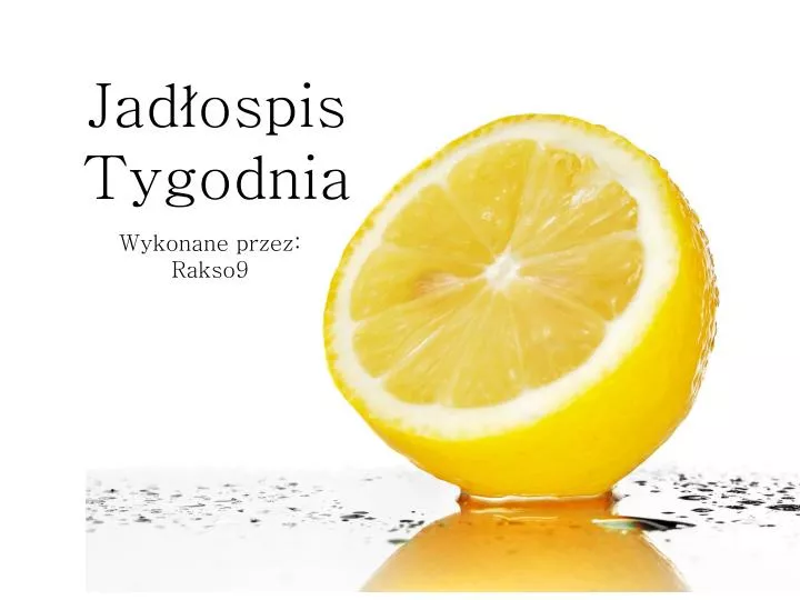 jad ospis tygodnia