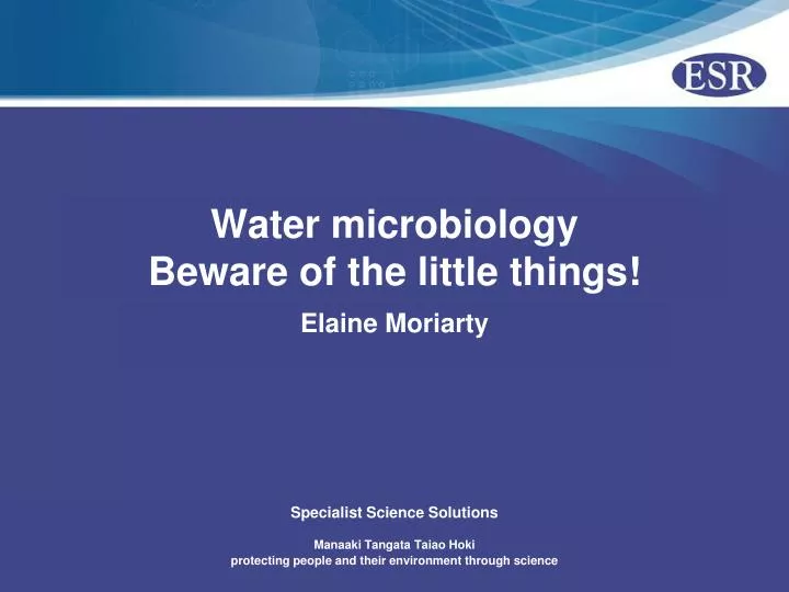 water microbiology beware of the little things