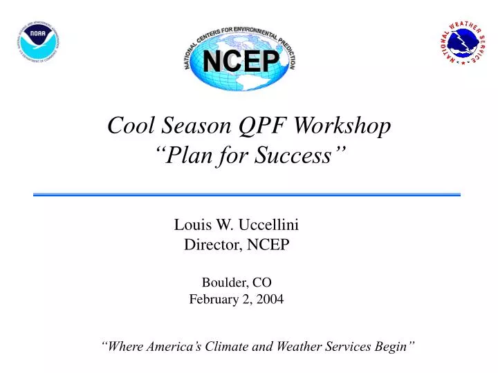 cool season qpf workshop plan for success