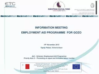 INFORMATION MEETING EMPLOYMENT AID PROGRAMME FOR GOZO