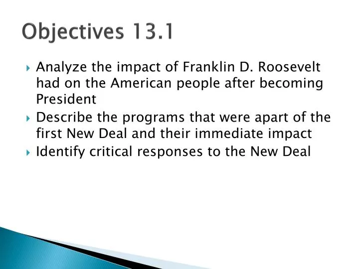objectives 13 1