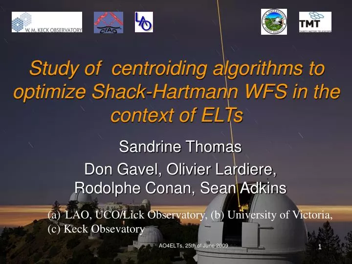 study of centroiding algorithms to optimize shack hartmann wfs in the context of elts