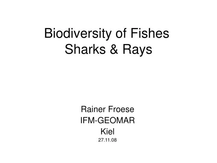 biodiversity of fishes sharks rays