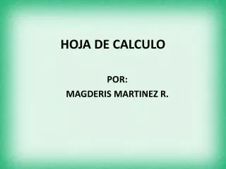 hoja de calculo
