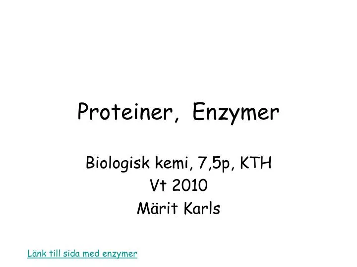 proteiner enzymer
