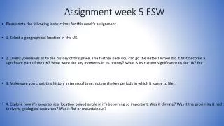 Assignment week 5 ESW