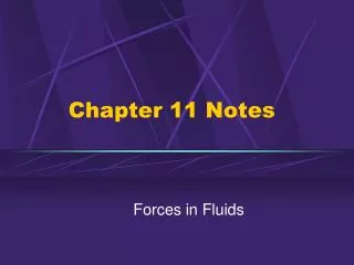 Chapter 11 Notes