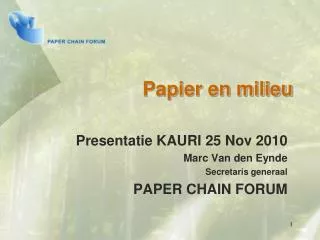 papier en milieu