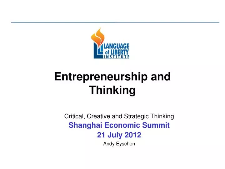 entrepreneurship and thinking