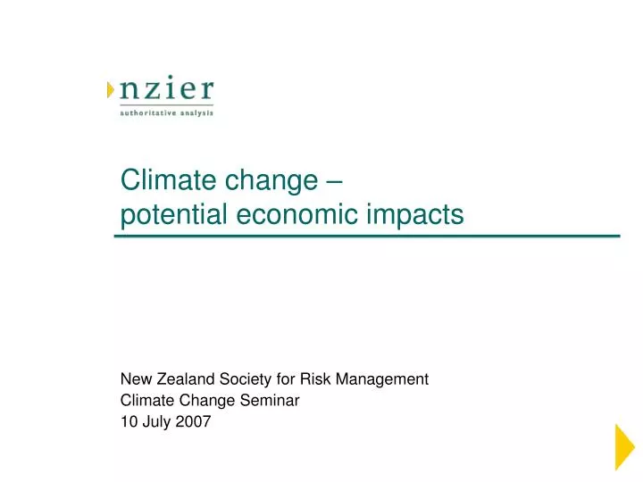 climate change potential economic impacts