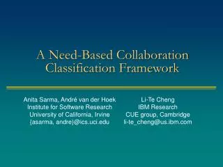 A Need-Based Collaboration Classification Framework