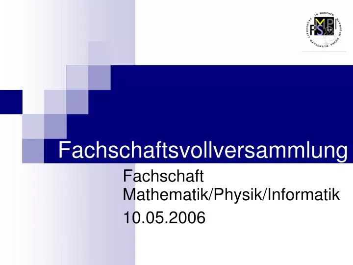 fachschaft mathematik physik informatik 10 05 2006
