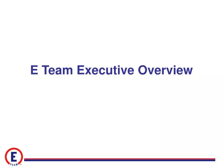 e team executive overview
