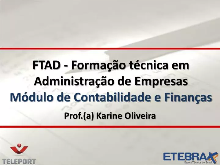 ftad forma o t cnica em administra o de empresas m dulo de contabilidade e finan as