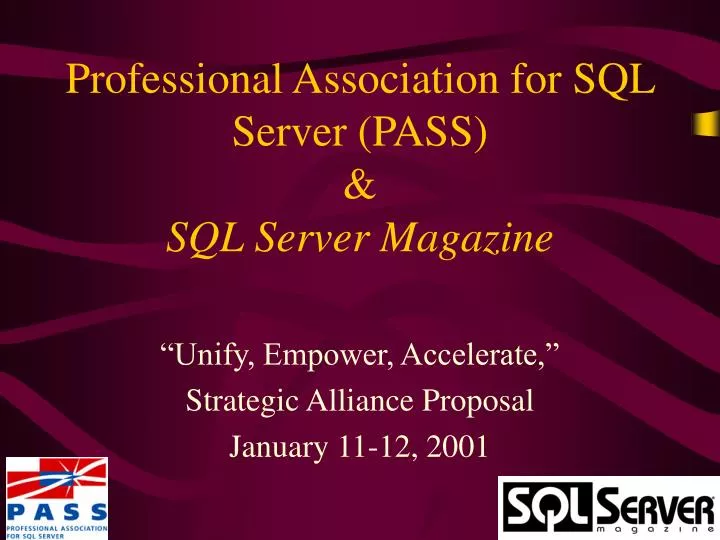professional association for sql server pass sql server magazine
