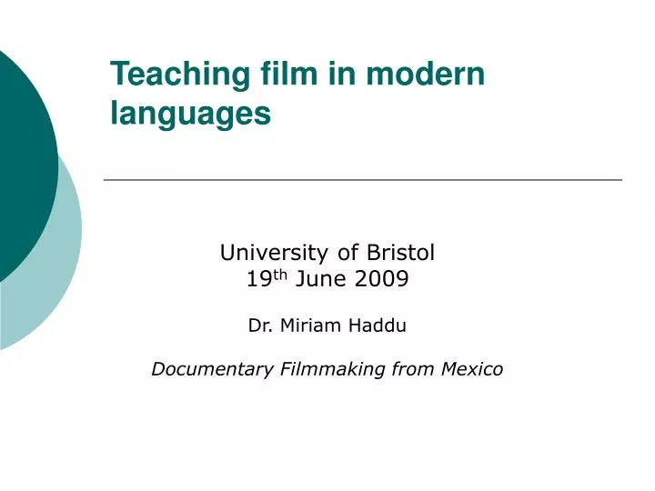teaching film in modern languages