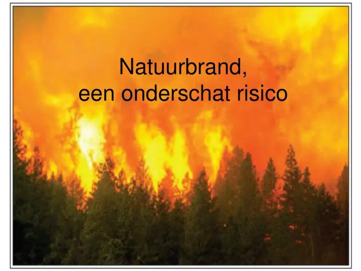 natuurbrand een onderschat risico
