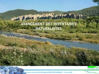 avancement des inventaires naturalistes