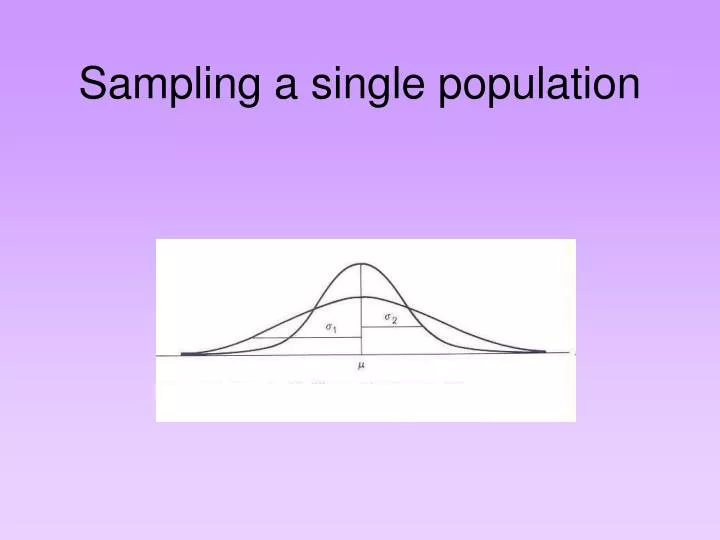 sampling a single population