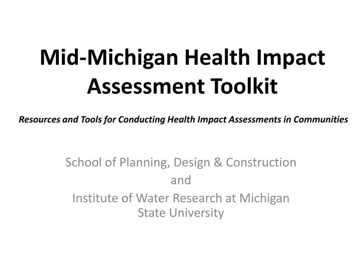 mid michigan health impact assessment toolkit