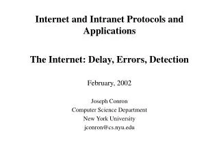 internet and intranet protocols and applications