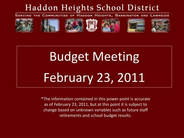 budget meeting february 23 2011