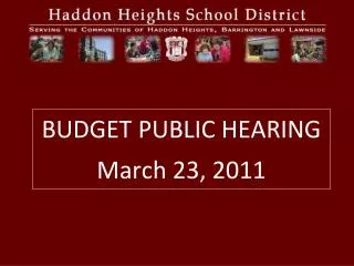 BUDGET PUBLIC HEARING March 23, 2011