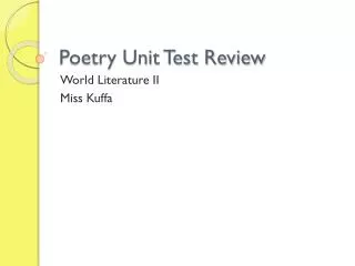 Poetry Unit Test Review