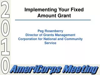 Implementing Your Fixed Amount Grant
