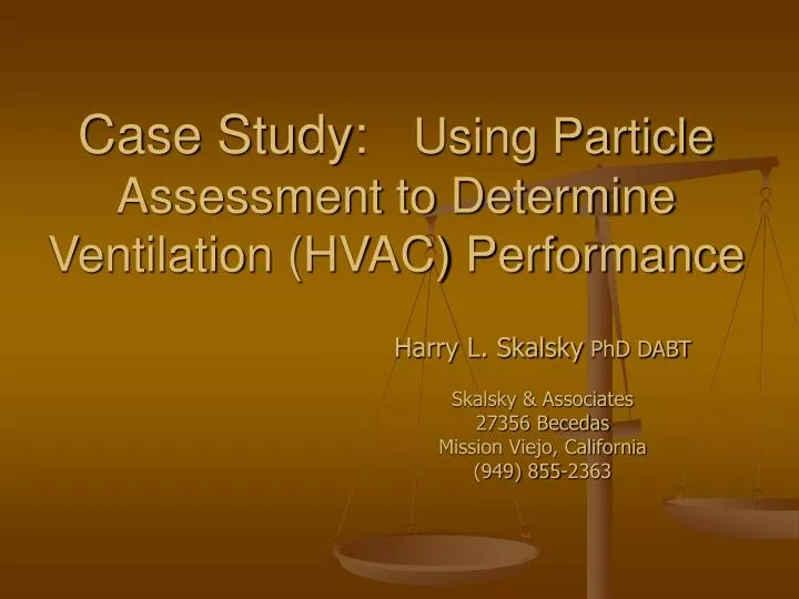 case study using particle assessment to determine ventilation hvac performance