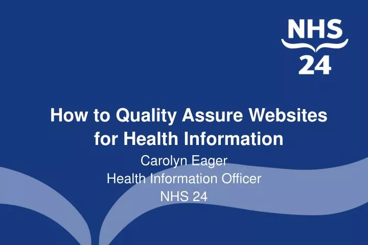how to quality assure websites for health information