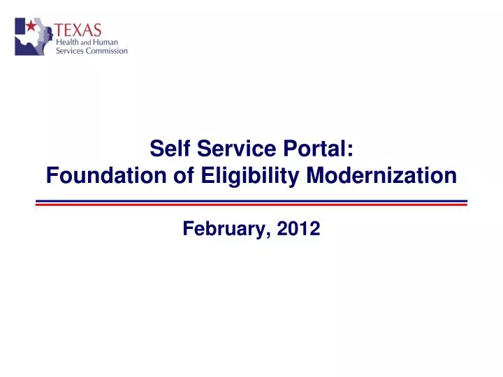 self service portal foundation of eligibility modernization