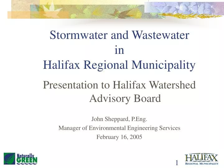 stormwater and wastewater in halifax regional municipality