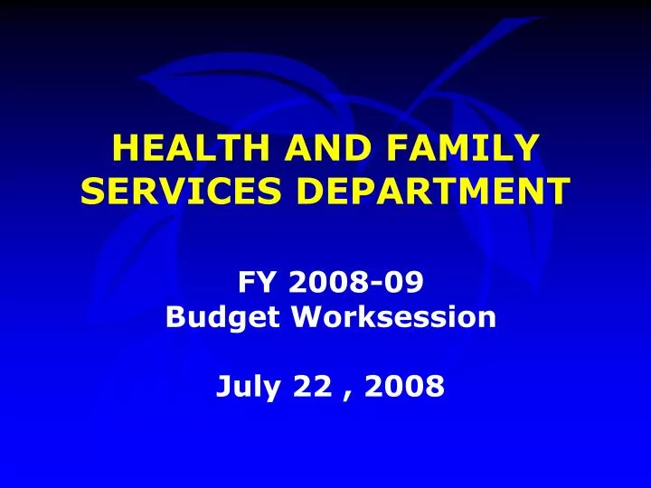 health and family services department
