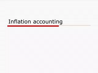 Inflation accounting