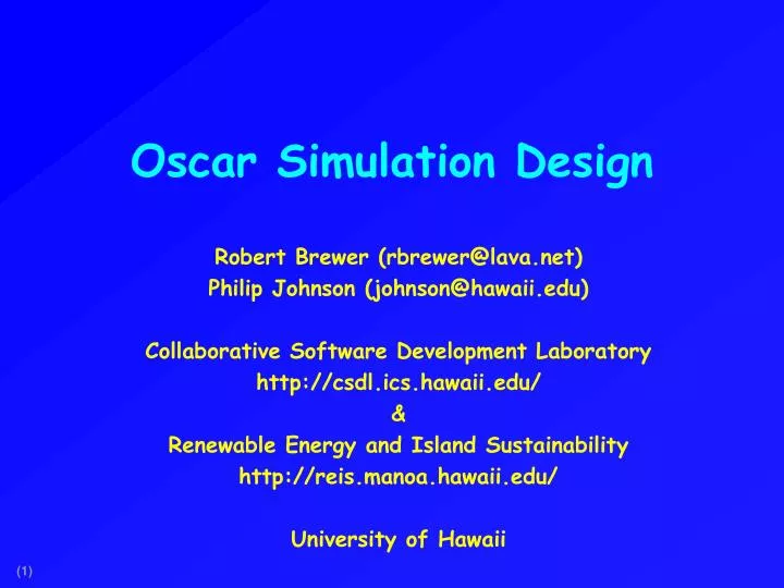 oscar simulation design