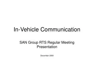In-Vehicle Communication