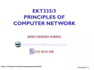 EKT335/3 PRINCIPLES OF COMPUTER NETWORK